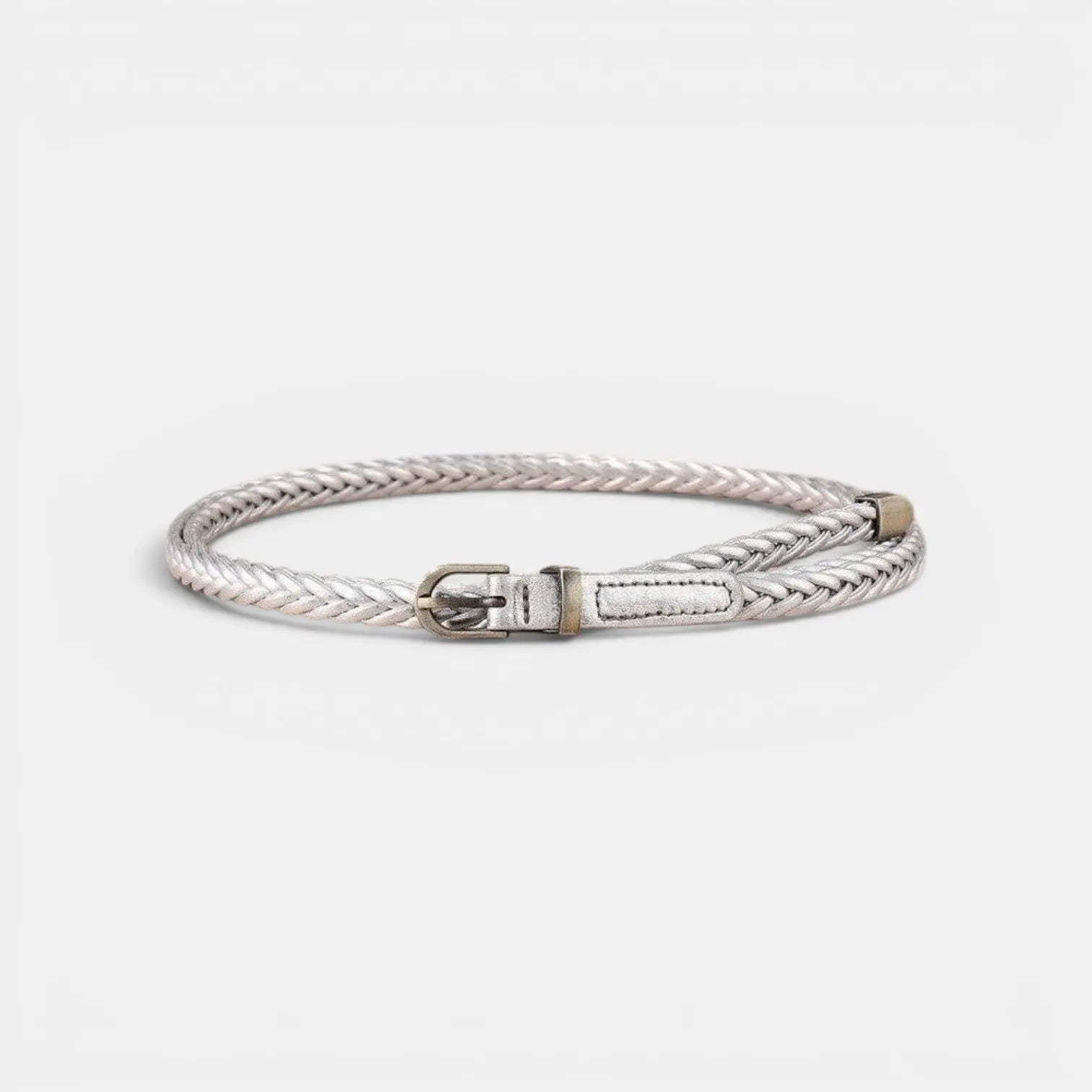 Ceinture Fine Simili Vegan Tressé Femme Boucle Arrondie | Trelvox La Maison de la Ceinture