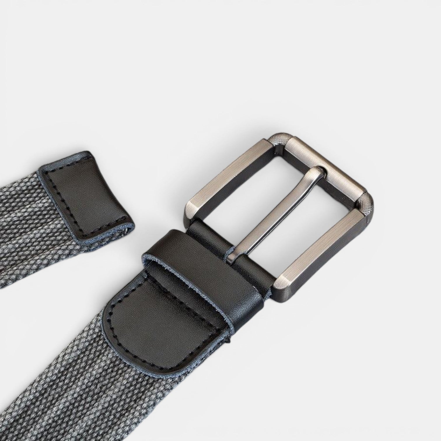 Ceinture Toile Homme Tressée Boucle Ardillon Grise | Norvex