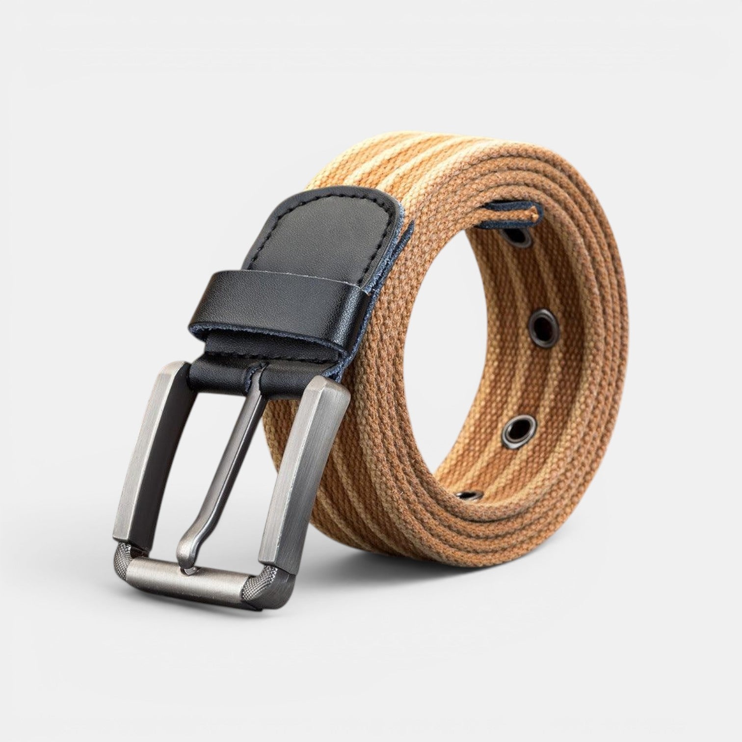 Ceinture Toile Homme Tressée Boucle Ardillon Grise | Norvex