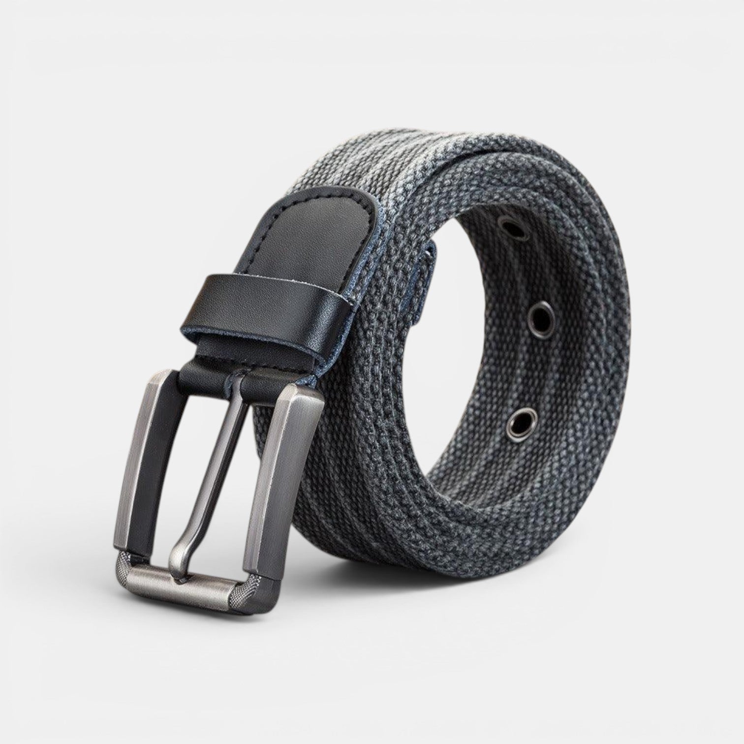 Ceinture Toile Homme Tressée Boucle Ardillon Grise | Norvex