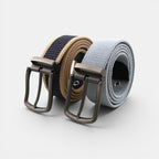 Ceinture Toile Homme Rayée Boucle Ardillon Bleu Marine | Vorkin
