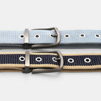 Ceinture Toile Homme Rayée Boucle Ardillon Bleu Marine | Vorkin