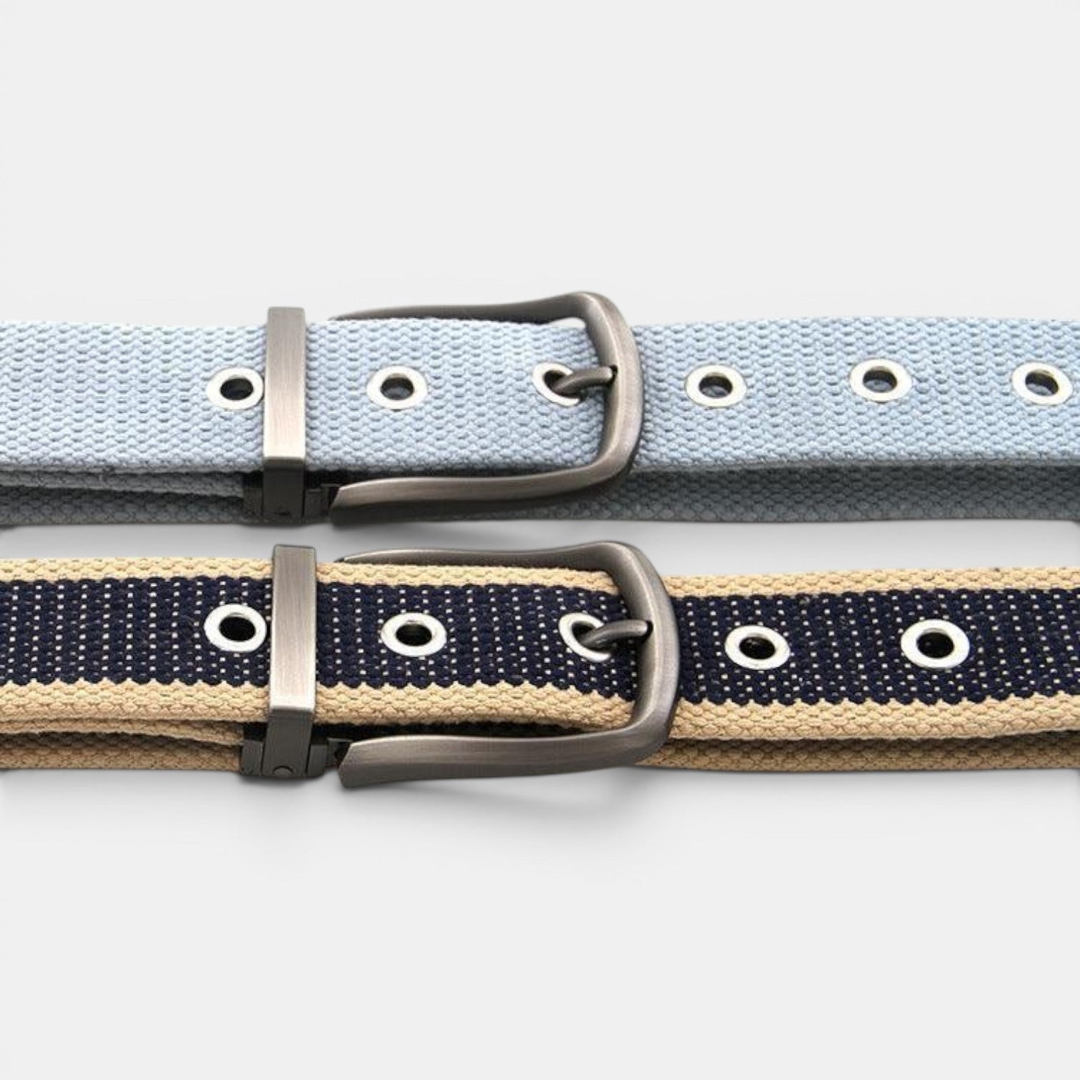 Ceinture Toile Homme Rayée Boucle Ardillon Bleu Marine | Vorkin