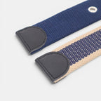 Ceinture Toile Homme Rayée Boucle Ardillon Bleu Marine | Vorkin