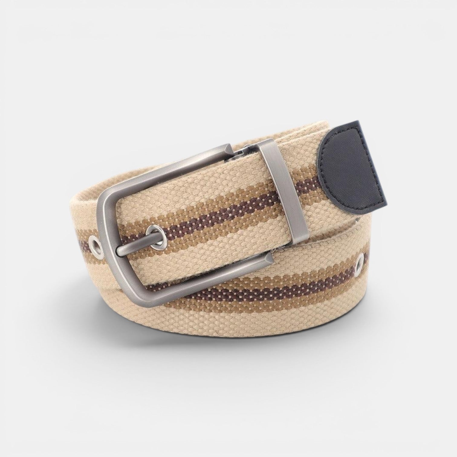 Ceinture Toile Homme Rayée Boucle Ardillon Bleu Marine | Vorkin