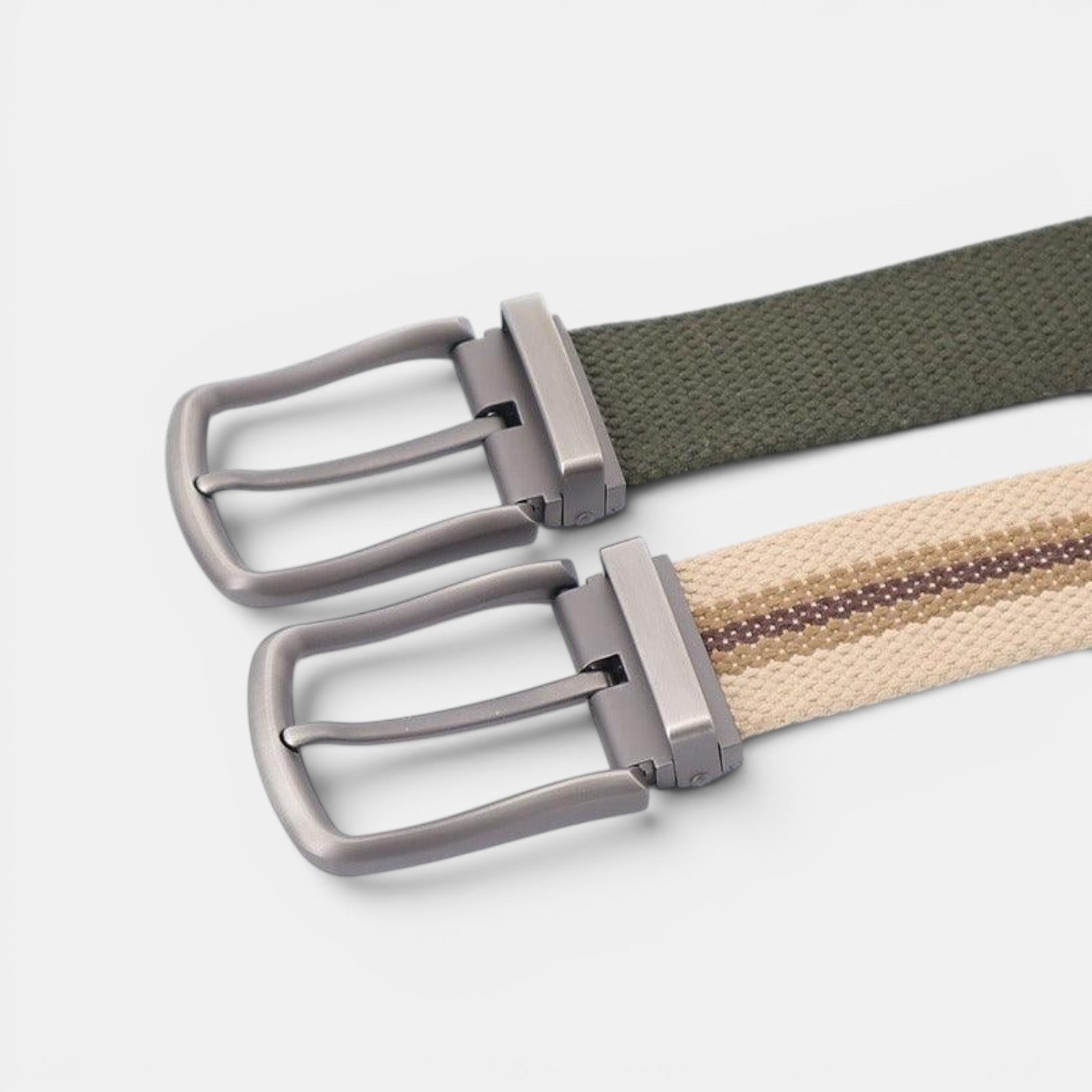 Ceinture Toile Homme Rayée Boucle Ardillon Bleu Marine | Vorkin
