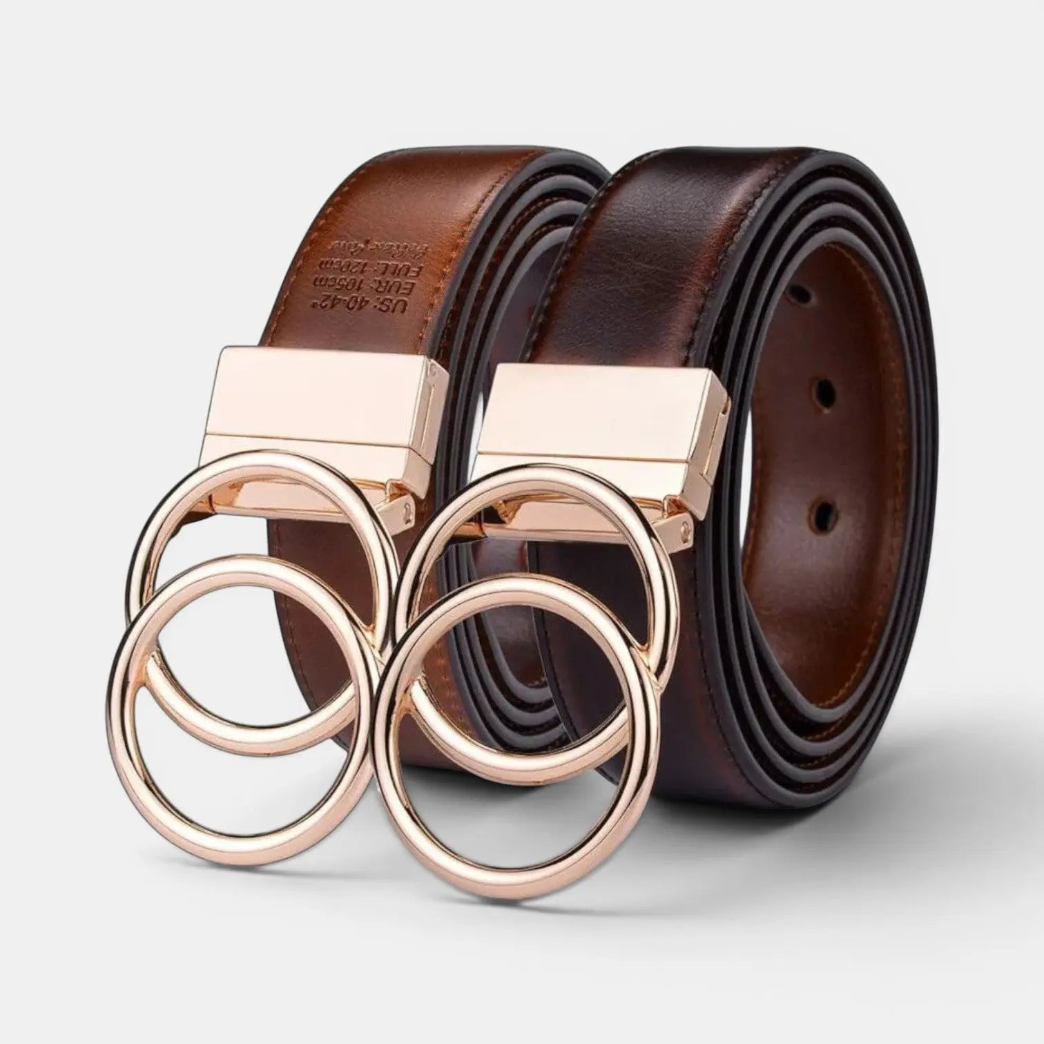 Ceinture Réversible Cuir Femme Boucle Double Anneau | Lorvex La Maison de la Ceinture