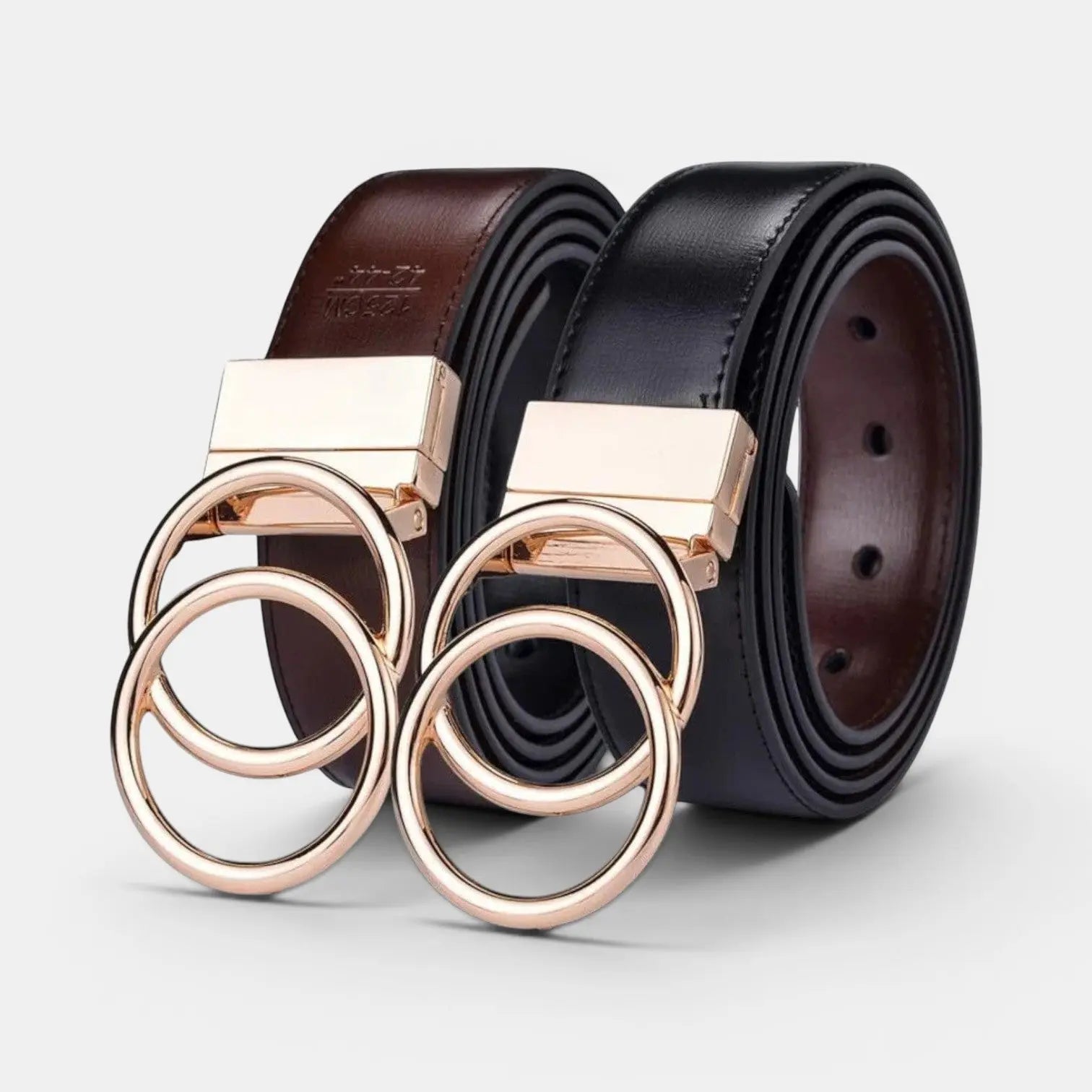 Ceinture Réversible Cuir Femme Boucle Double Anneau | Lorvex La Maison de la Ceinture