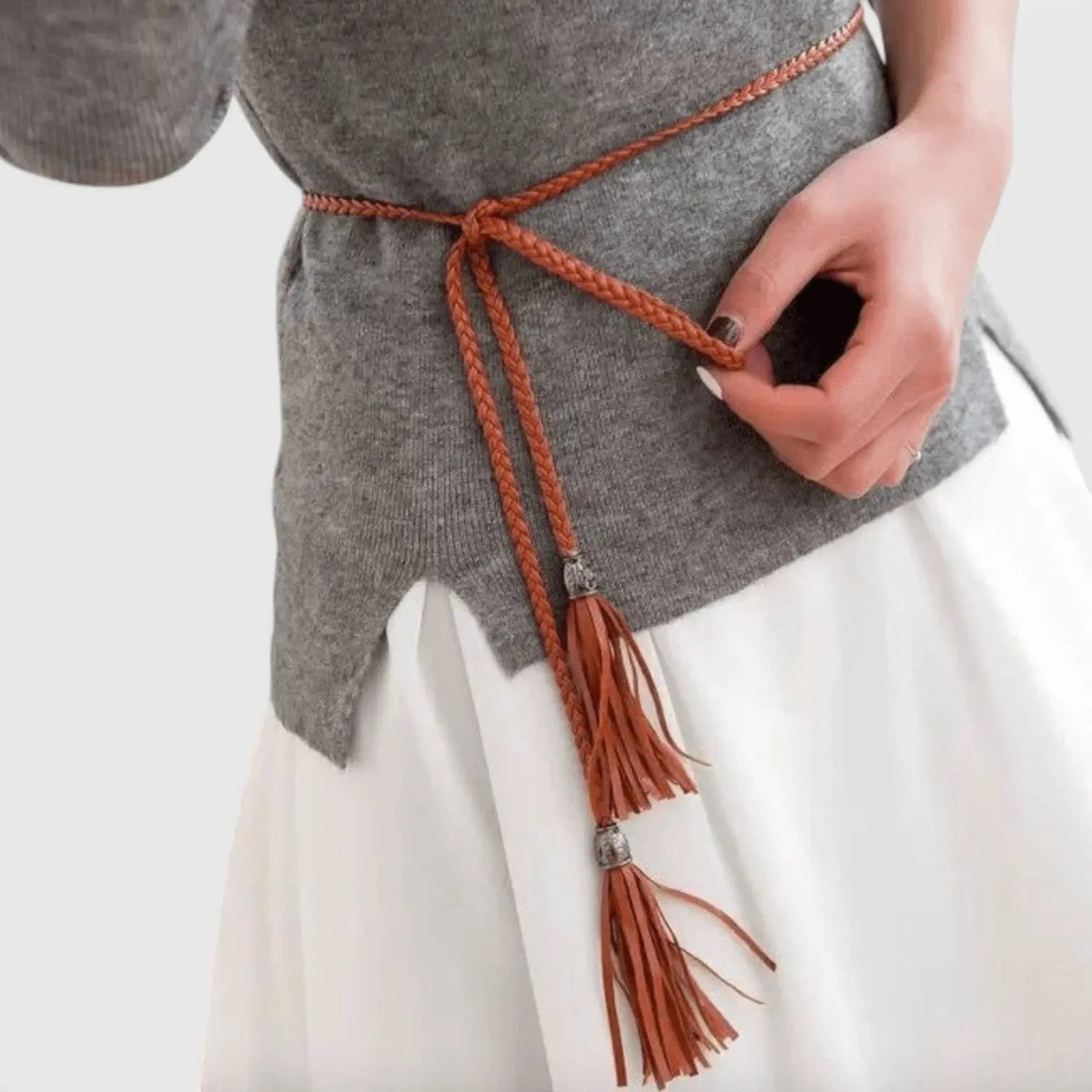 Ceinture Fine à Nouer Simili Vegan Tressée Bohème Femme | Talmix La Maison de la Ceinture