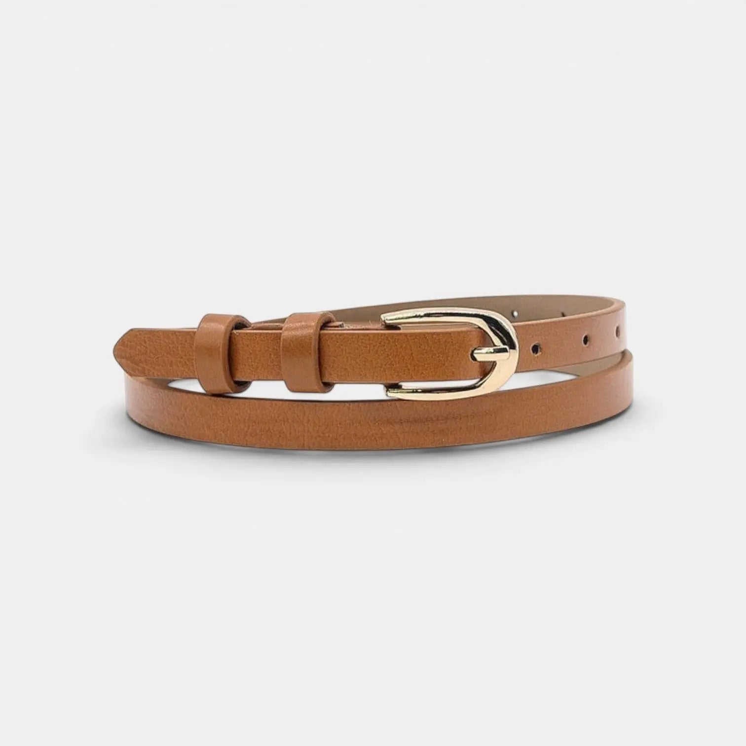 Ceinture Fine Cuir Lisse 1,3 cm Boucle Dorée Femme | Tervix La Maison de la Ceinture