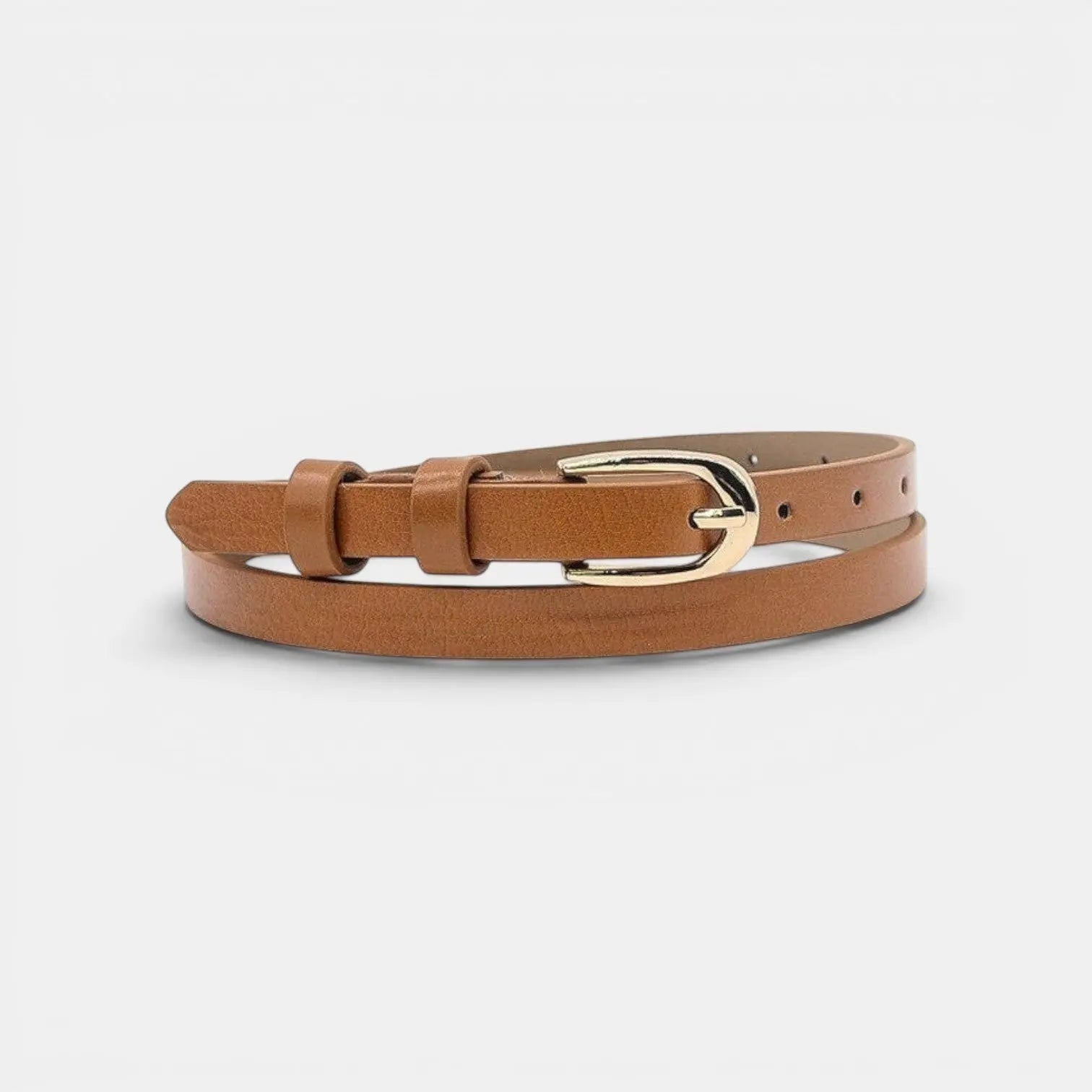 Ceinture Fine Cuir Lisse 1,3 cm Boucle Dorée Femme | Tervix La Maison de la Ceinture