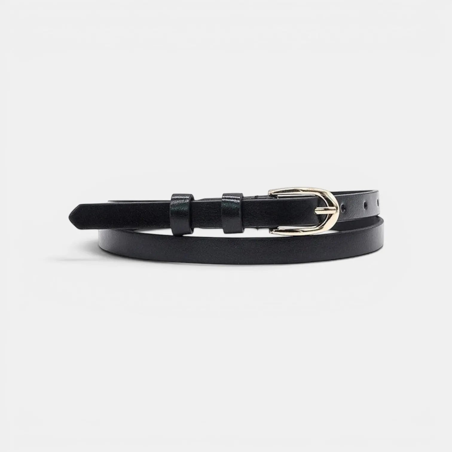 Ceinture Fine Cuir Lisse 1,3 cm Boucle Dorée Femme | Tervix La Maison de la Ceinture