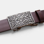 Ceinture Cuir Lisse Boucle Automatique Western Mixte | Varkex La Maison de la Ceinture