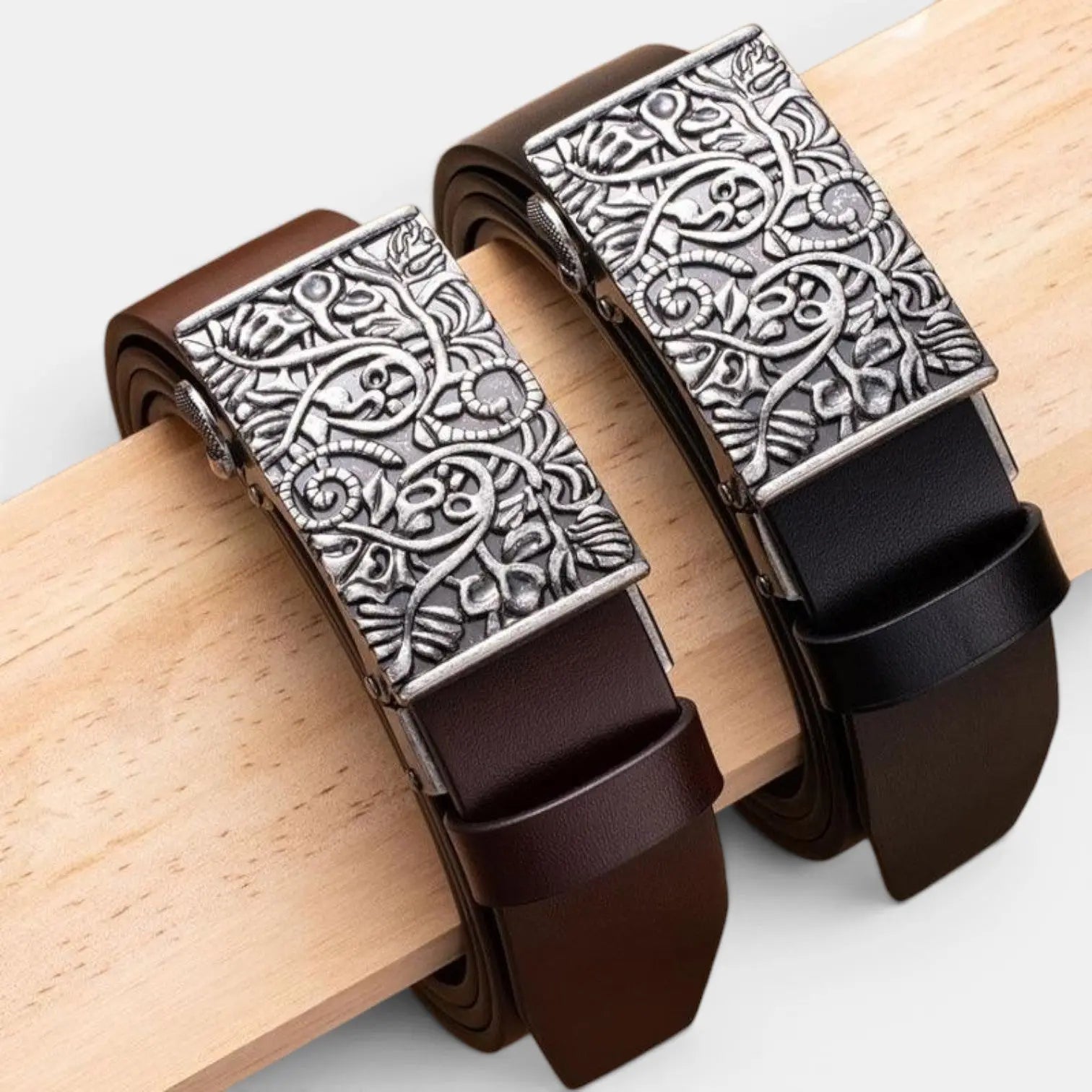 Ceinture Cuir Lisse Boucle Automatique Western Mixte | Varkex La Maison de la Ceinture