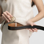 Ceinture Cuir Grainé Sans Trou Boucle Automatique Femme | Ornav La Maison de la Ceinture