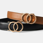 Ceinture Cuir Grainé Sans Trou Boucle Automatique Femme | Ornav La Maison de la Ceinture