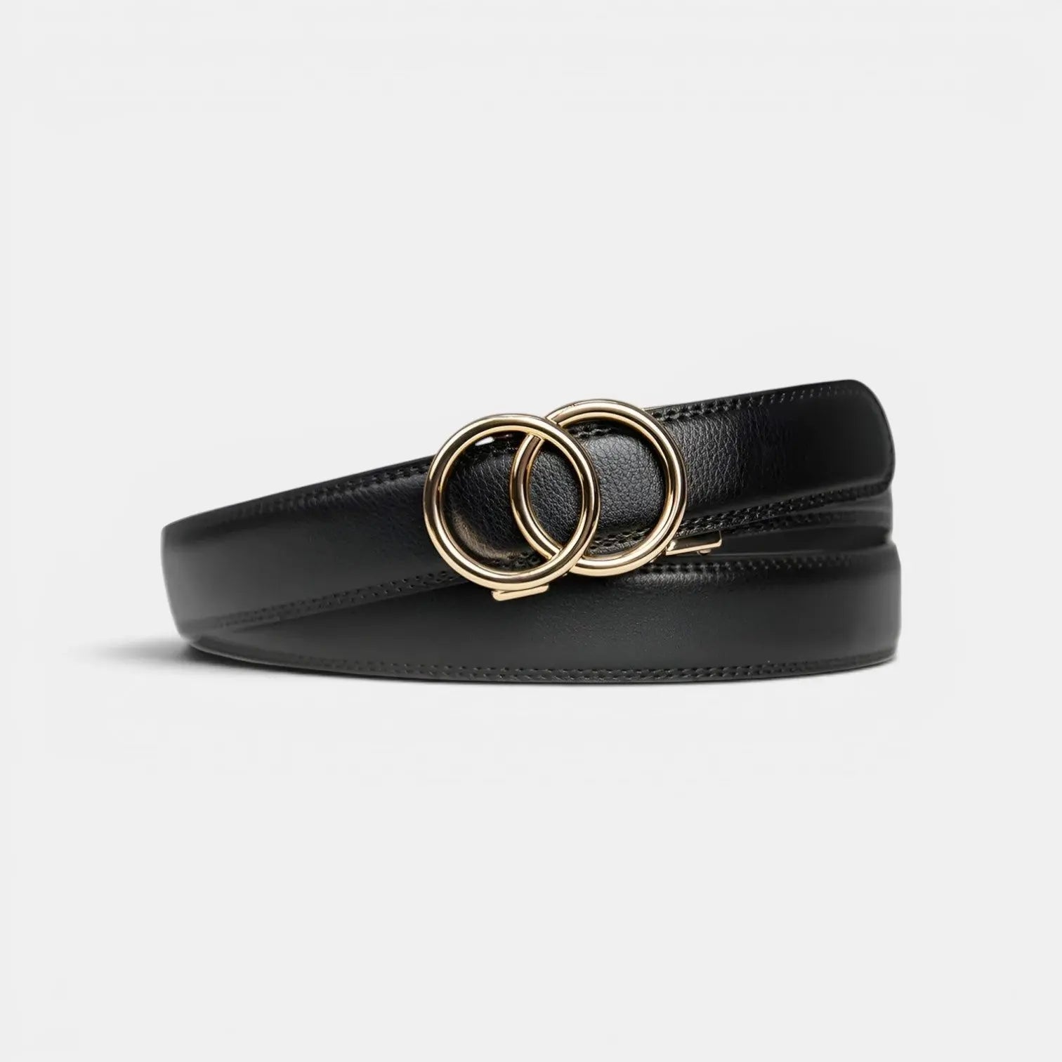 Ceinture Cuir Grainé Sans Trou Boucle Automatique Femme | Ornav La Maison de la Ceinture