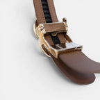 Ceinture Cuir Grainé Sans Trou Boucle Automatique Femme | Ornav La Maison de la Ceinture