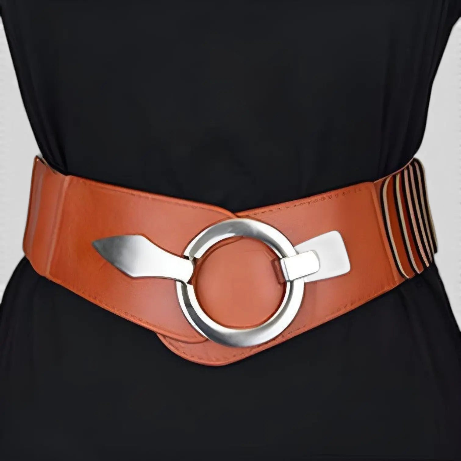 Ceinture Large Élastique Taille Haute Femme Boucle Ronde | Helvox La Maison de la Ceinture