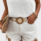Ceinture Large Raphia Synthétique Tressé Femme Boucle Ronde | Rafvox La Maison de la Ceinture