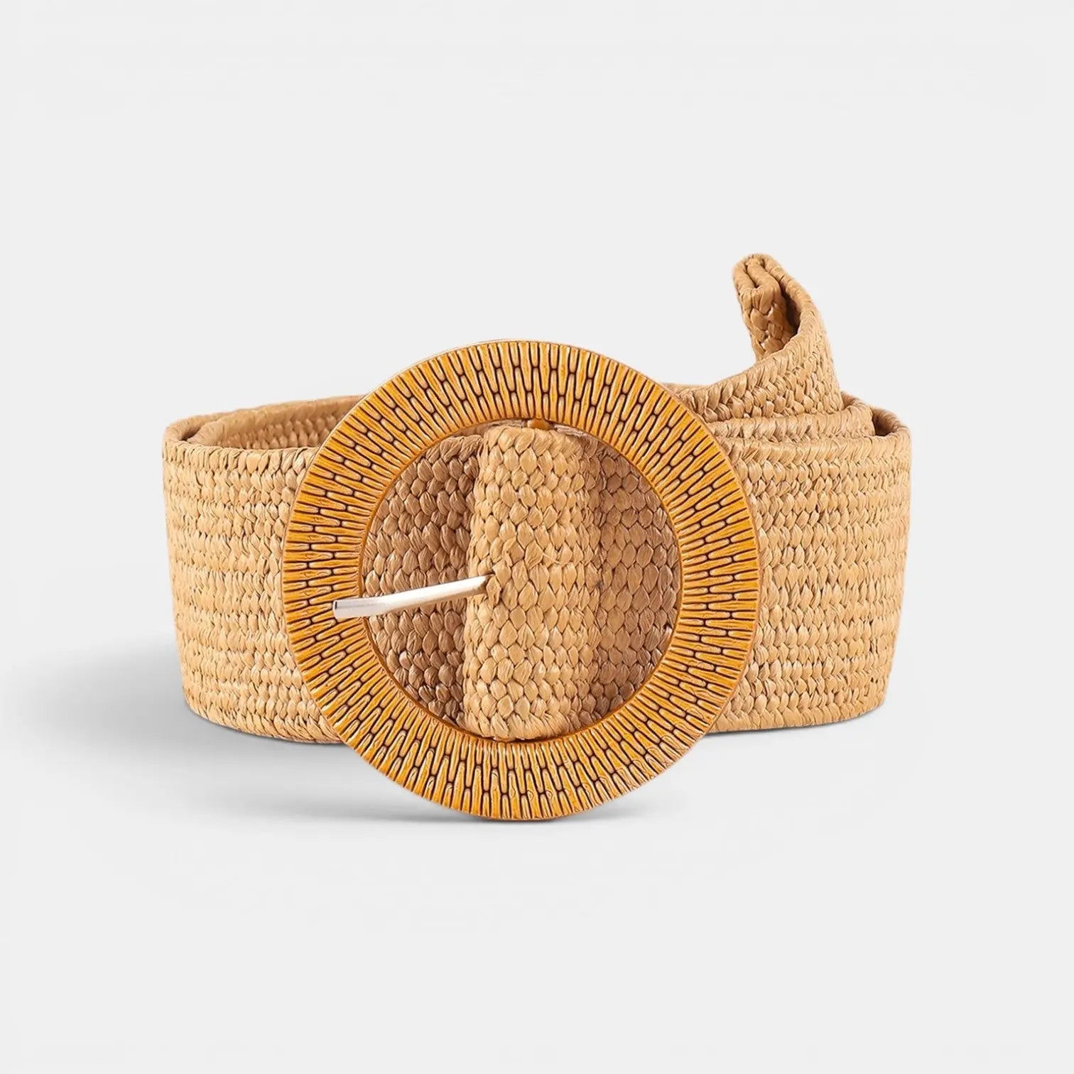 Ceinture Large Raphia Synthétique Tressé Femme Boucle Ronde | Rafvox La Maison de la Ceinture