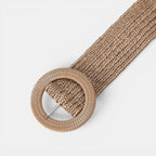 Ceinture Large Raphia Synthétique Tressé Femme Boucle Ronde | Rafvox La Maison de la Ceinture