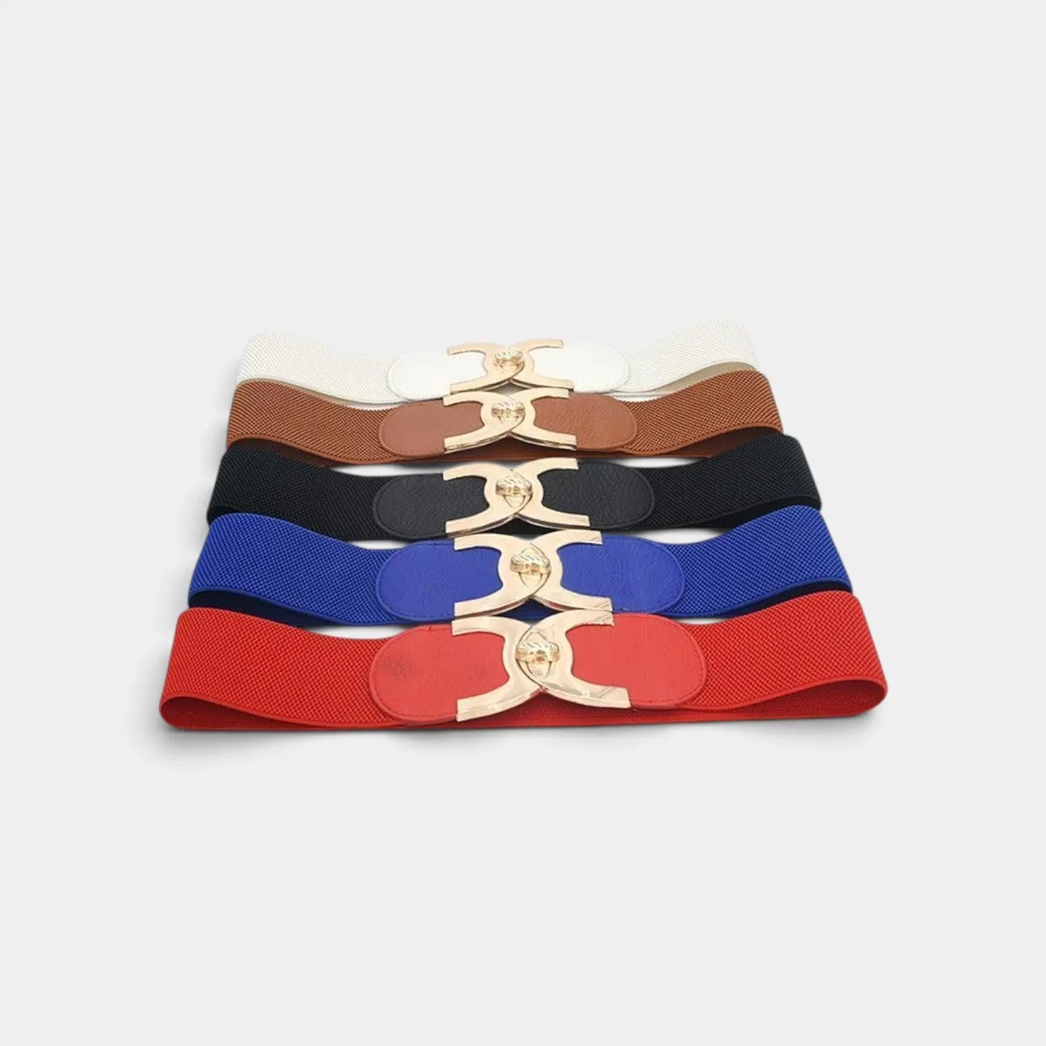 Ceinture Élastique Large Femme Taille Haute Boucle Ronde Dorée | Melvax La Maison de la Ceinture