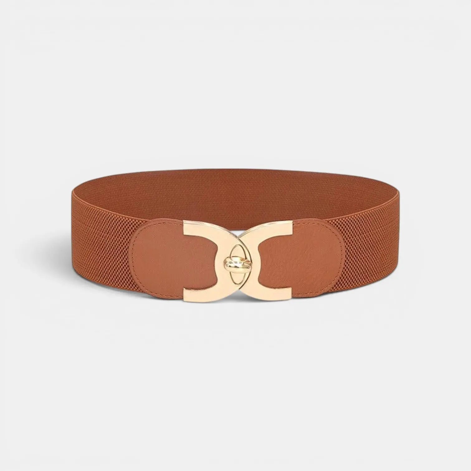 Ceinture Élastique Large Femme Taille Haute Boucle Ronde Dorée | Melvax La Maison de la Ceinture