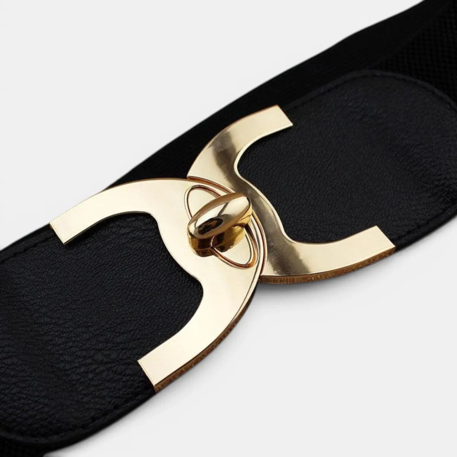 Ceinture Élastique Large Femme Taille Haute Boucle Ronde Dorée | Melvax La Maison de la Ceinture