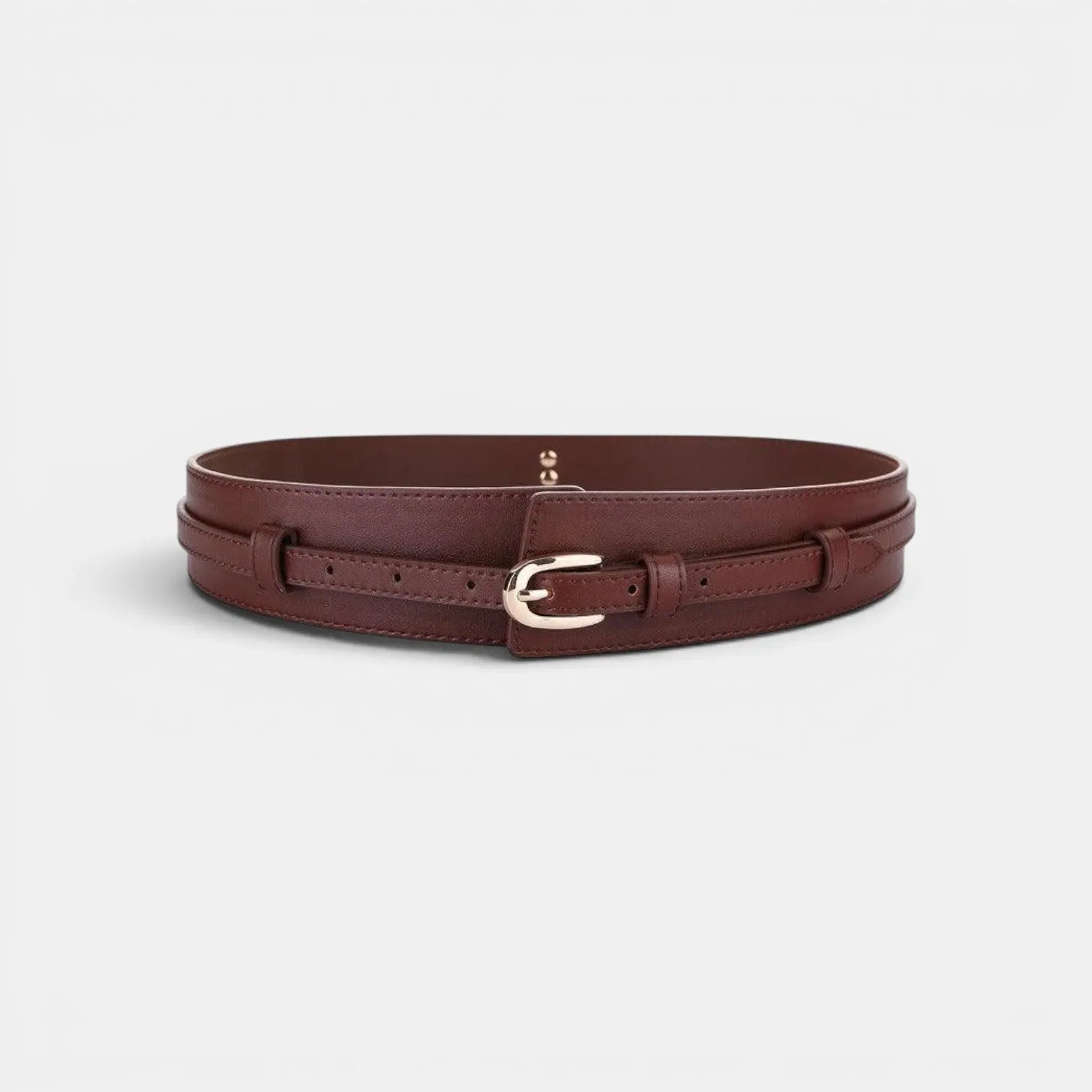 Ceinture Large Cuir Lisse Taille Haute Boucle Dorée Femme | Calvex La Maison de la Ceinture