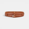 Ceinture Large Cuir Lisse Taille Haute Boucle Dorée Femme | Calvex La Maison de la Ceinture