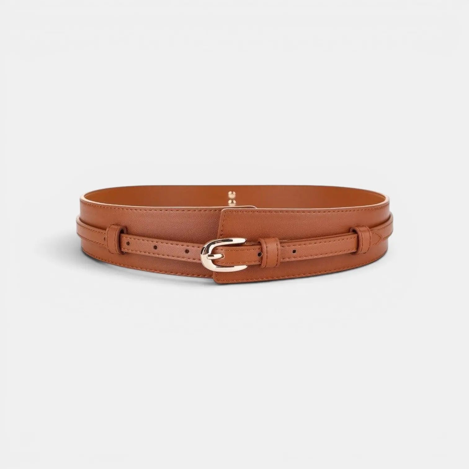 Ceinture Large Cuir Lisse Taille Haute Boucle Dorée Femme | Calvex La Maison de la Ceinture