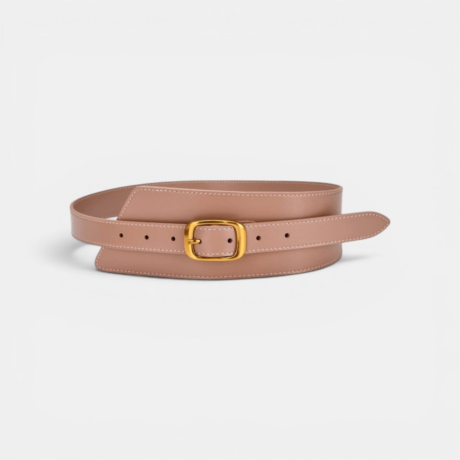 Ceinture Cuir Large Femme Taille Haute Boucle Dorée Marron | Velmara