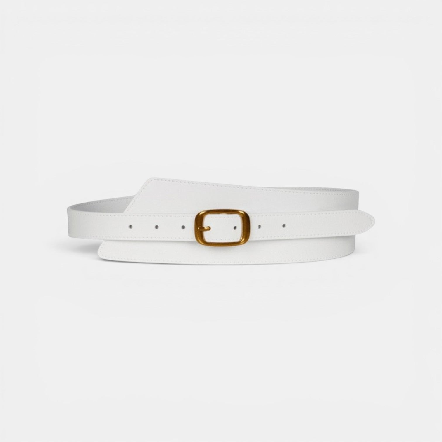 Ceinture Cuir Large Femme Taille Haute Boucle Dorée Marron | Velmara