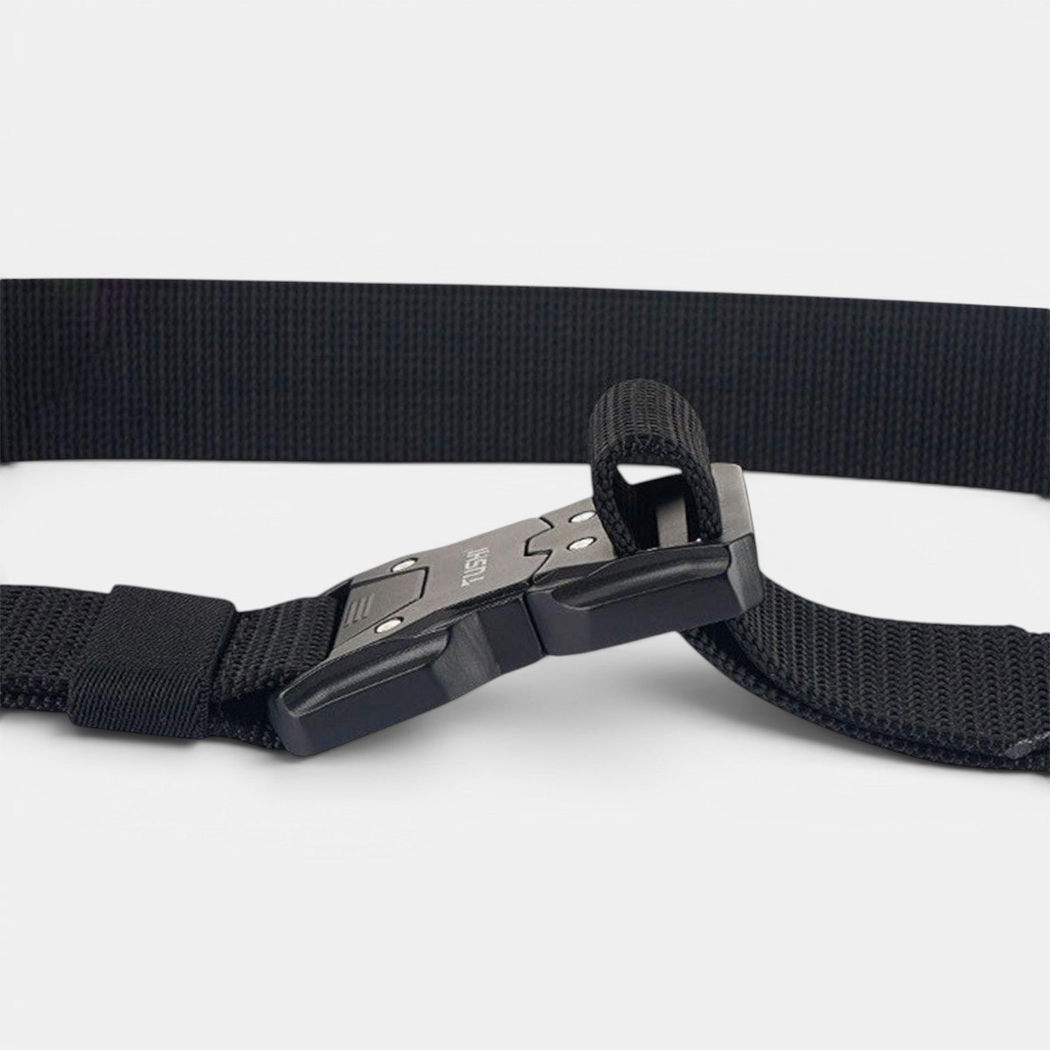 Ceinture Nylon Élastique Homme Boucle Tactique Noire | Kravdon