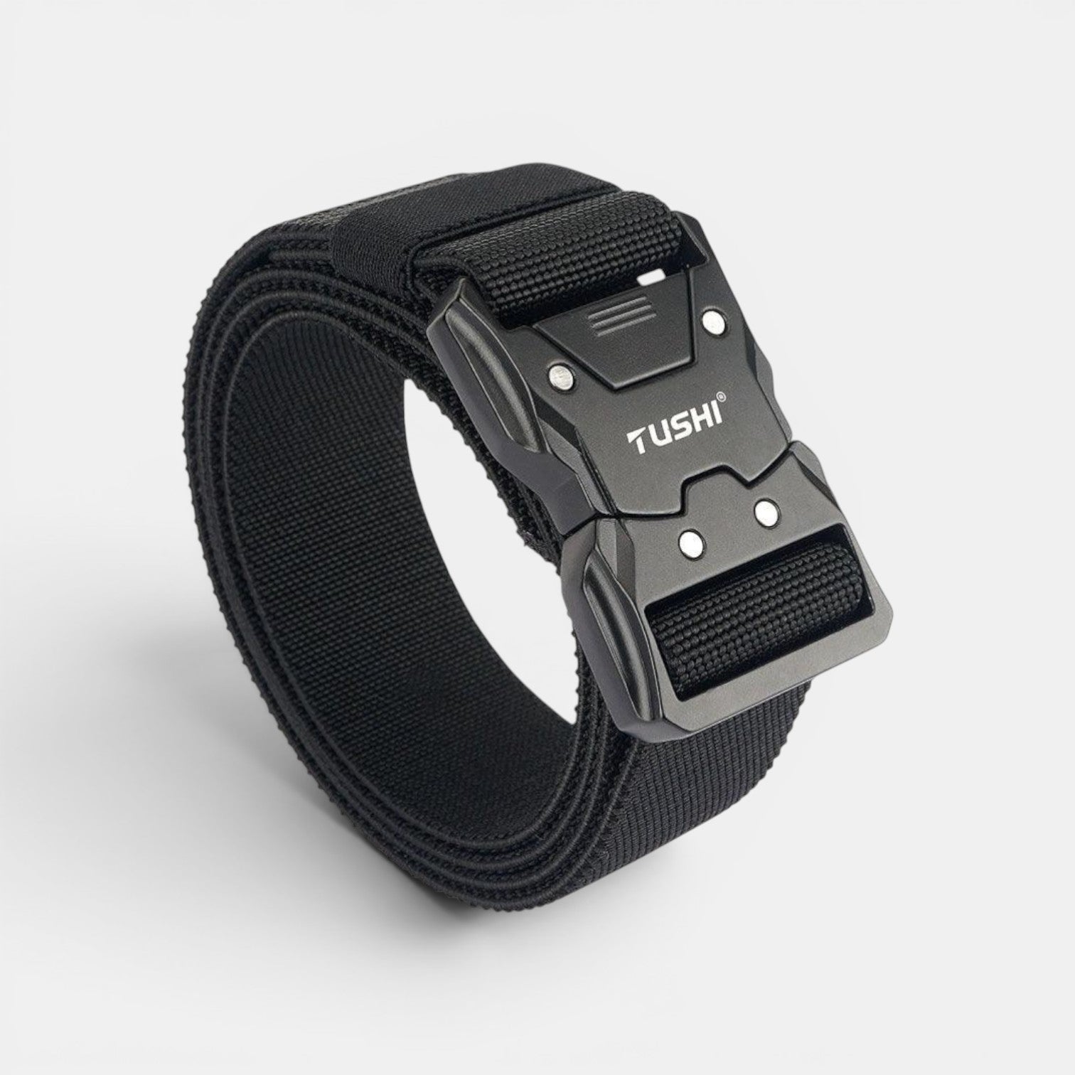Ceinture Nylon Élastique Homme Boucle Tactique Noire | Kravdon