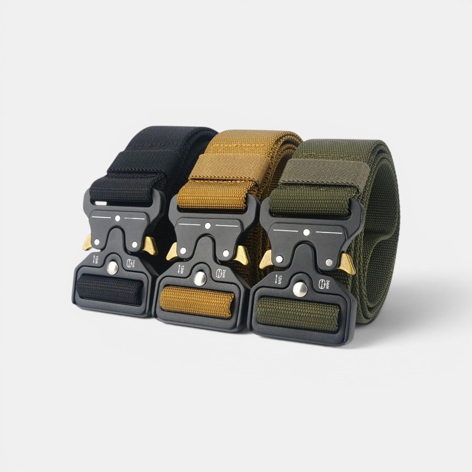 Ceinture Nylon Homme Boucle Tactique Militaire Kaki | Vorkan