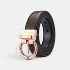Ceinture Cuir Femme Réversible 2 en 1 Boucle Ronde Or Rosé | Roselvex La Maison de la Ceinture
