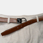 Ceinture Réversible Cuir Lisse 2 en 1 Boucle Ronde Femme | Birvox La Maison de la Ceinture