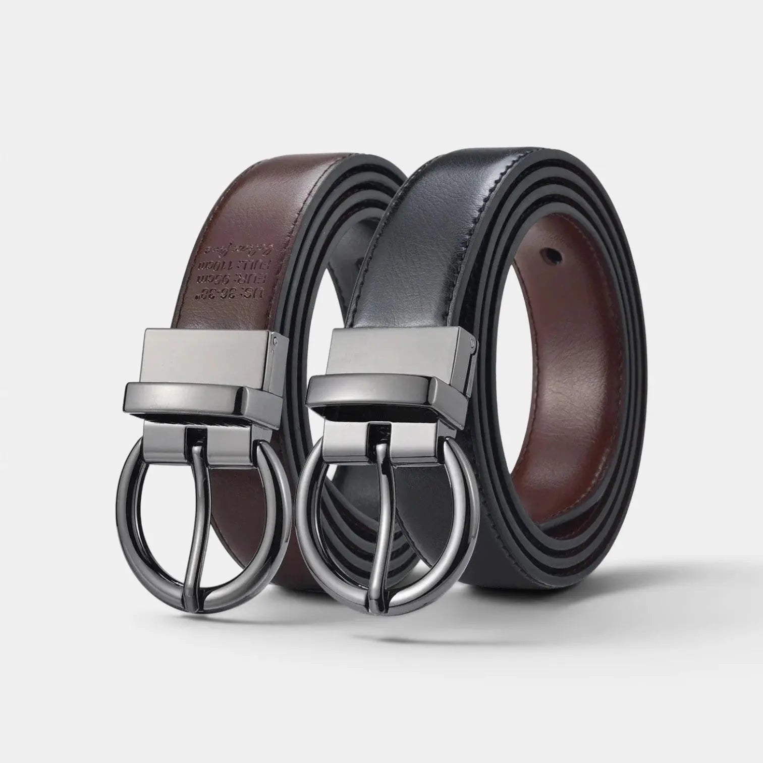 Ceinture Réversible Cuir Lisse 2 en 1 Boucle Ronde Femme | Birvox La Maison de la Ceinture