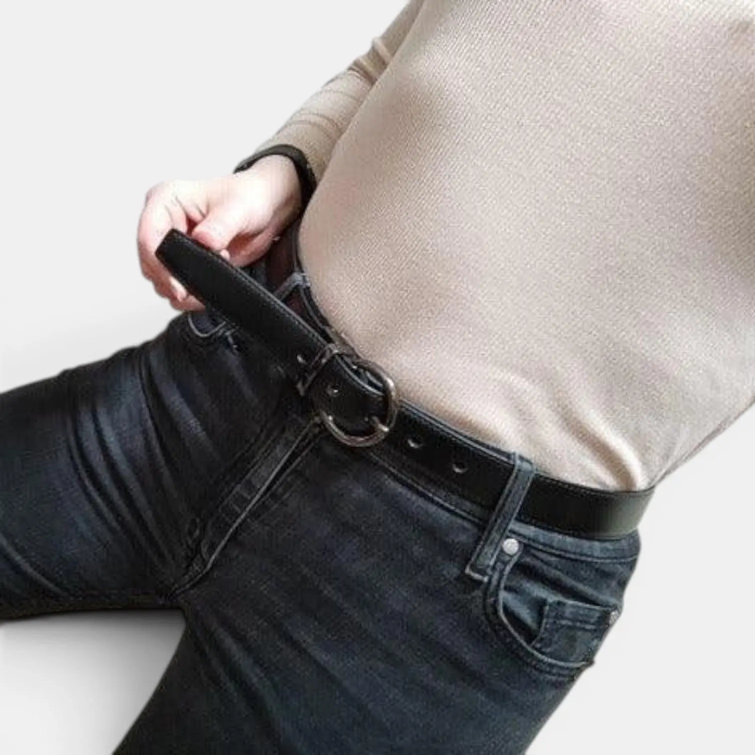 Ceinture Réversible Cuir Lisse 2 en 1 Boucle Ronde Femme | Birvox La Maison de la Ceinture