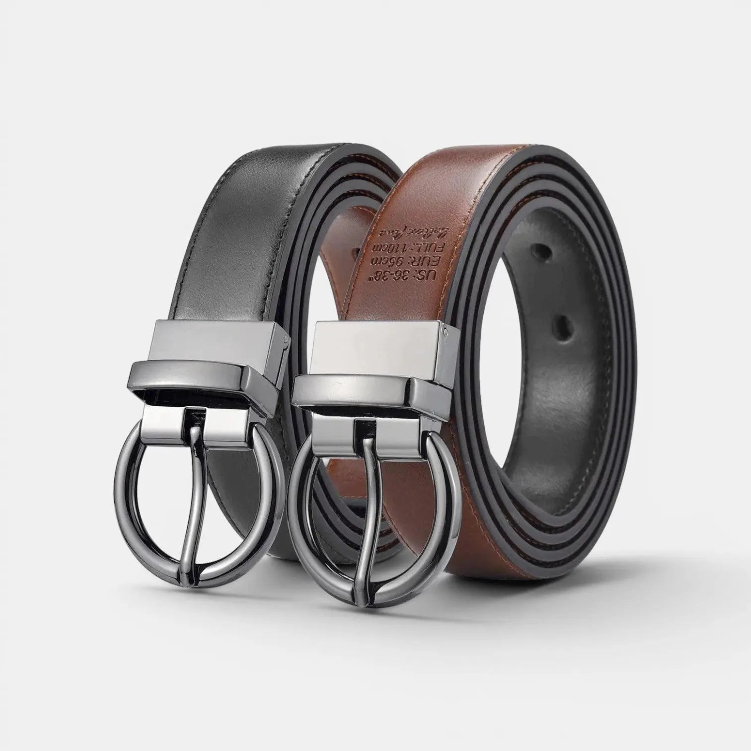 Ceinture Réversible Cuir Lisse 2 en 1 Boucle Ronde Femme | Birvox La Maison de la Ceinture