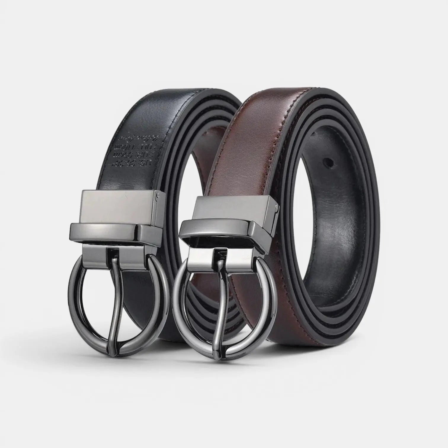 Ceinture Réversible Cuir Lisse 2 en 1 Boucle Ronde Femme | Birvox La Maison de la Ceinture