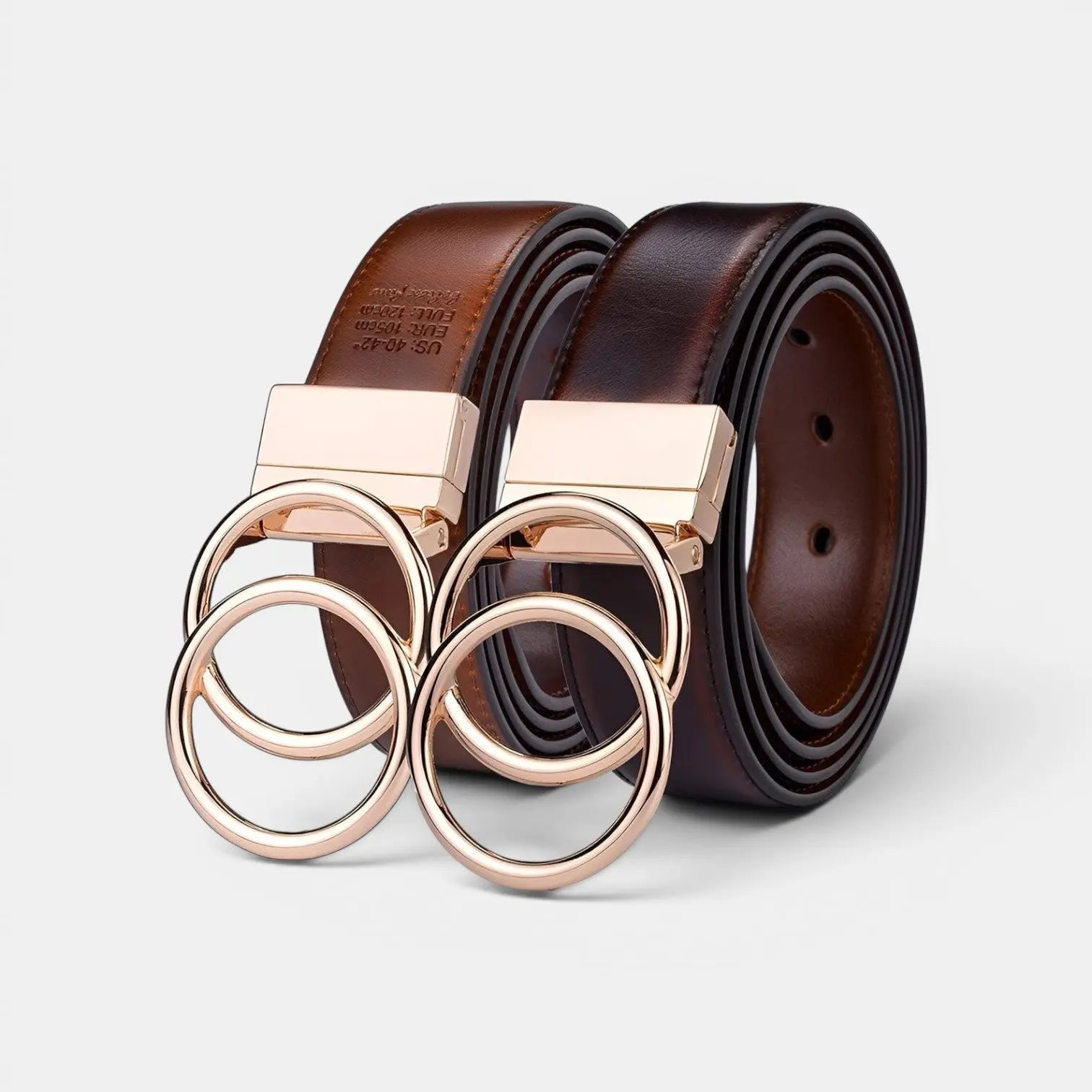 Ceinture Cuir Lisse Réversible 2 en 1 Boucle Dorée Femme | Velorn La Maison de la Ceinture