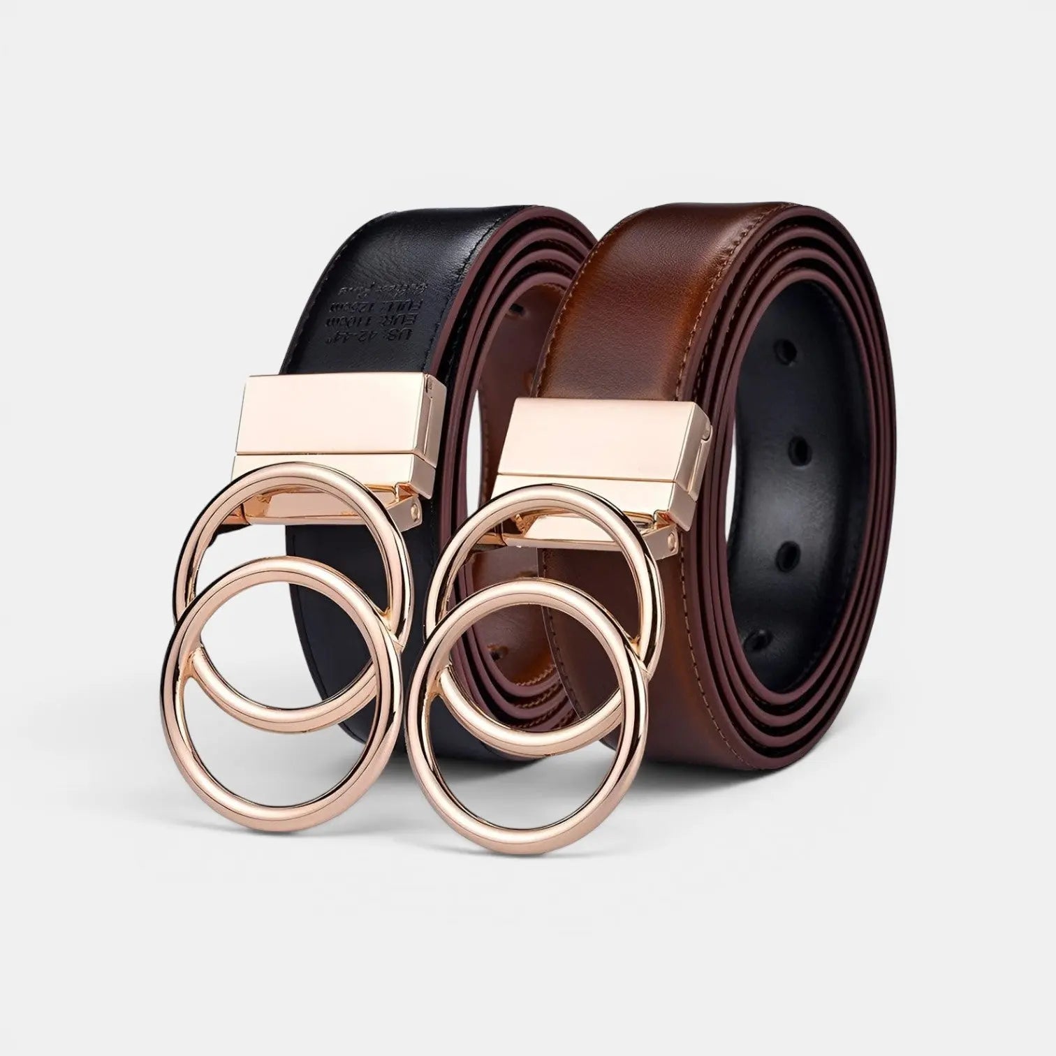 Ceinture Cuir Lisse Réversible 2 en 1 Boucle Dorée Femme | Velorn La Maison de la Ceinture