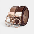 Ceinture Cuir Lisse Réversible 2 en 1 Boucle Dorée Femme | Velorn La Maison de la Ceinture