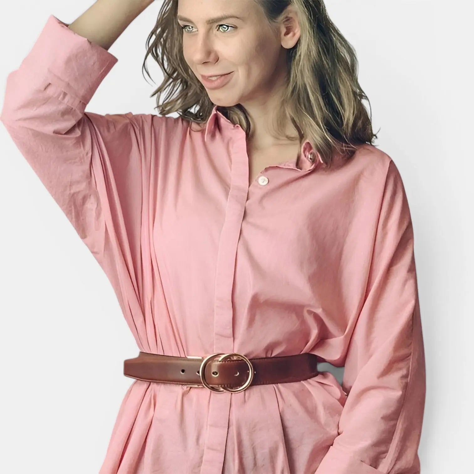 Ceinture Cuir Lisse Réversible 2 en 1 Boucle Dorée Femme | Velorn La Maison de la Ceinture