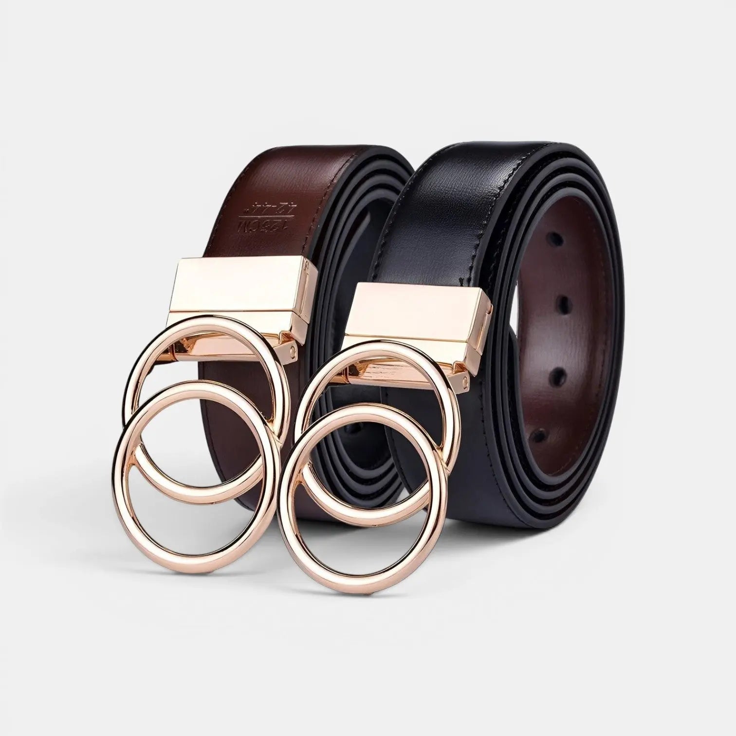 Ceinture Cuir Lisse Réversible 2 en 1 Boucle Dorée Femme | Velorn La Maison de la Ceinture