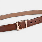 Ceinture Cuir Femme Réversible 2 en 1 Boucle Rectangulaire Dorée | Dorelvex La Maison de la Ceinture
