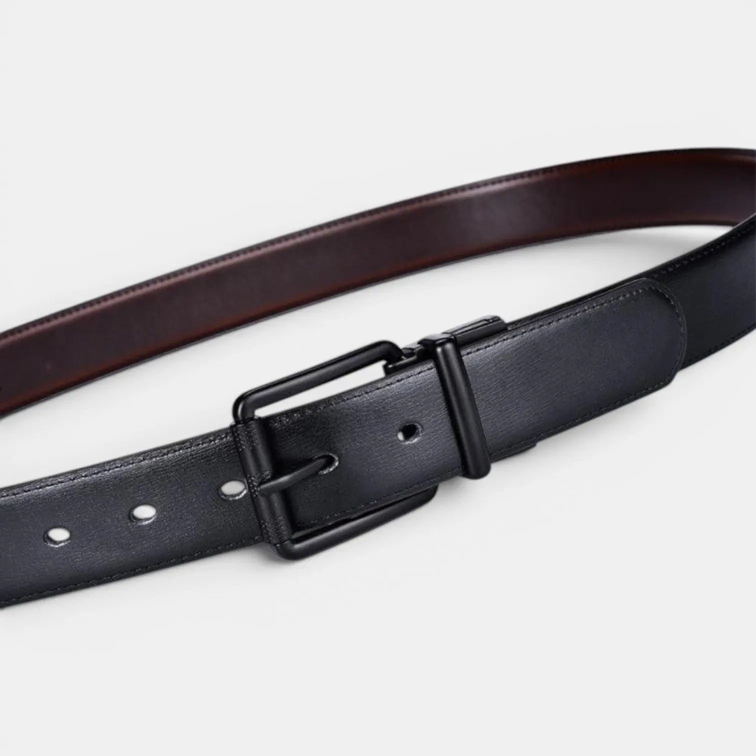 Ceinture Réversible Cuir Lisse 2 en 1 Boucle Carrée Homme | Arvex La Maison de la Ceinture